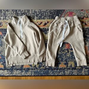Little Bipsy taupe matching jumpsuit 12-18m